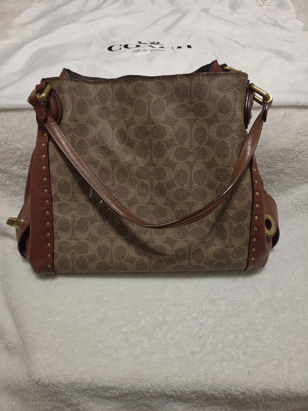 COACH Signature Canvas Hobo Bag in Brown